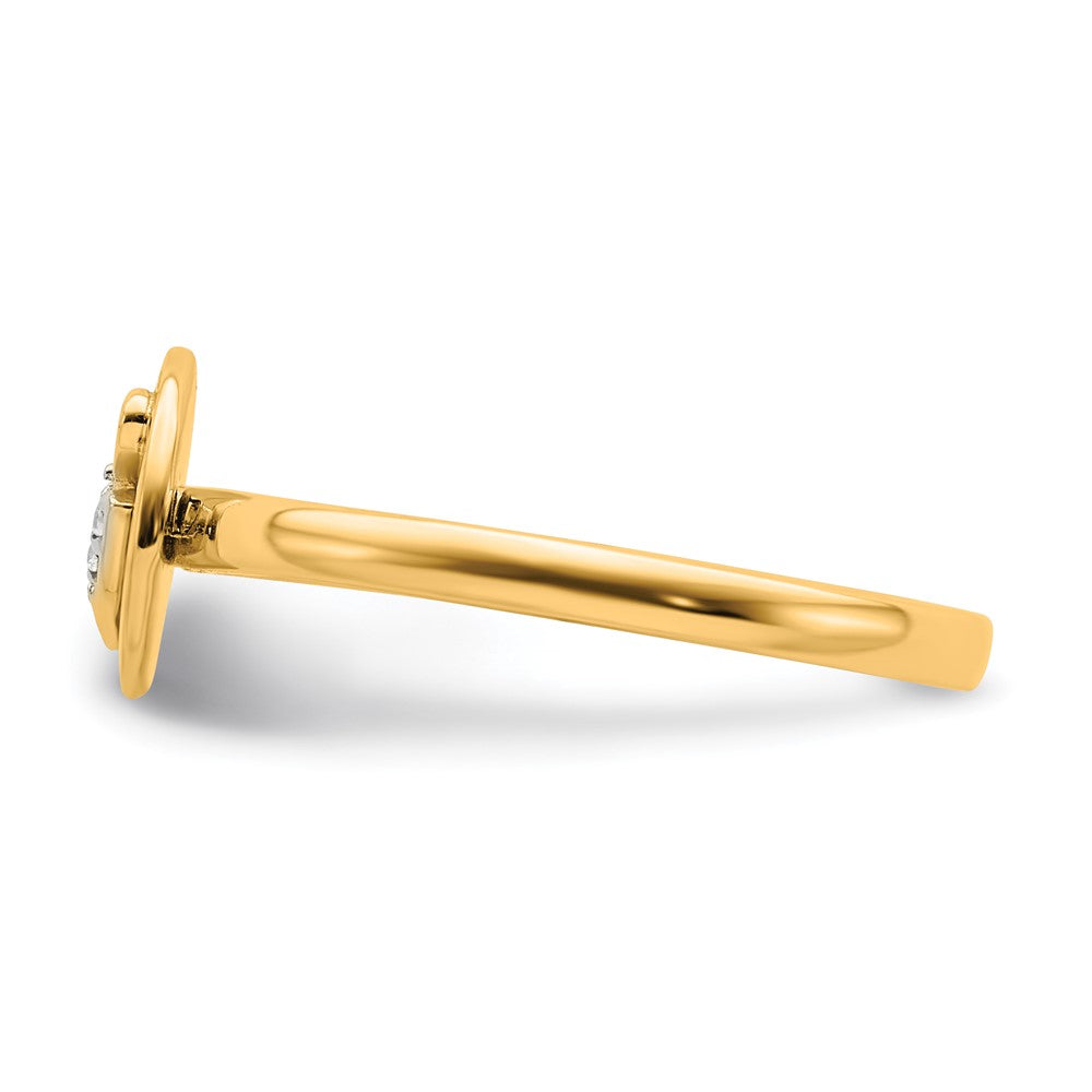 14K Gelbgold Ring mit natürlichem Diamant und Initiale „G“