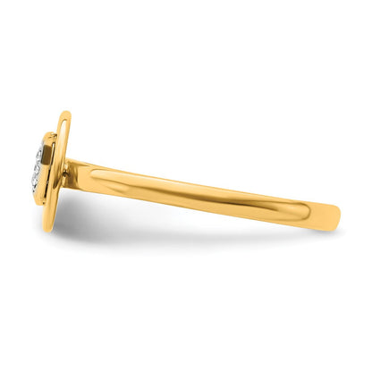 14K Gelbgold Ring mit natürlichem Diamant – Initial „I“