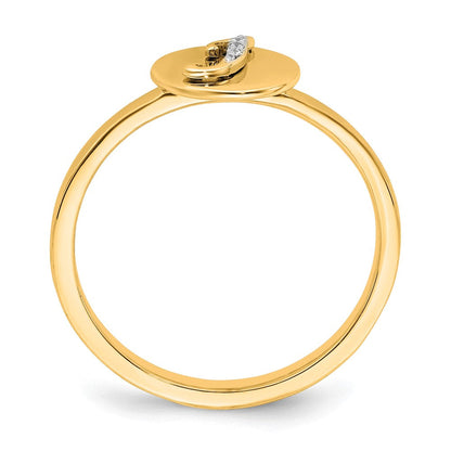 14K Gelbgold Initial-Ring „J" mit natürlichem Diamant