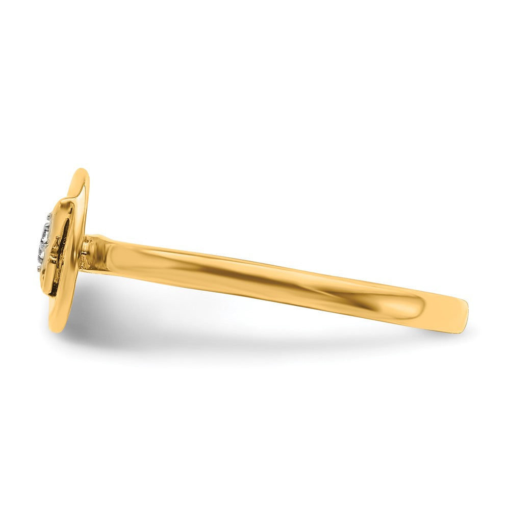 14K Gelbgold Ring mit natürlichem Diamant – Initiale „L“
