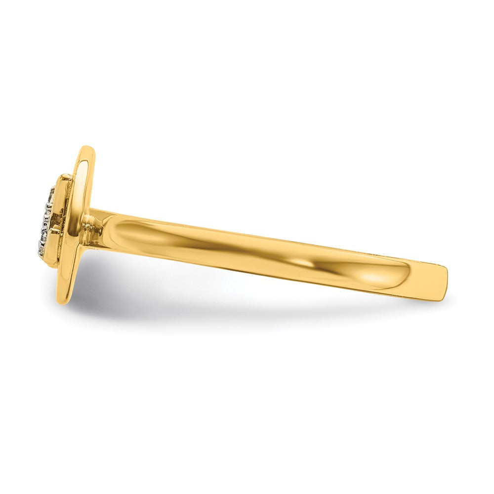 14K Gelbgold Ring mit natürlichem Diamant Initial „M“