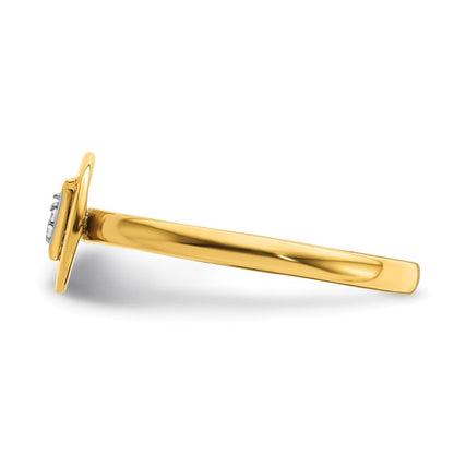 14K Gelbgold Ring mit Initiale „N" und natürlichem Diamant