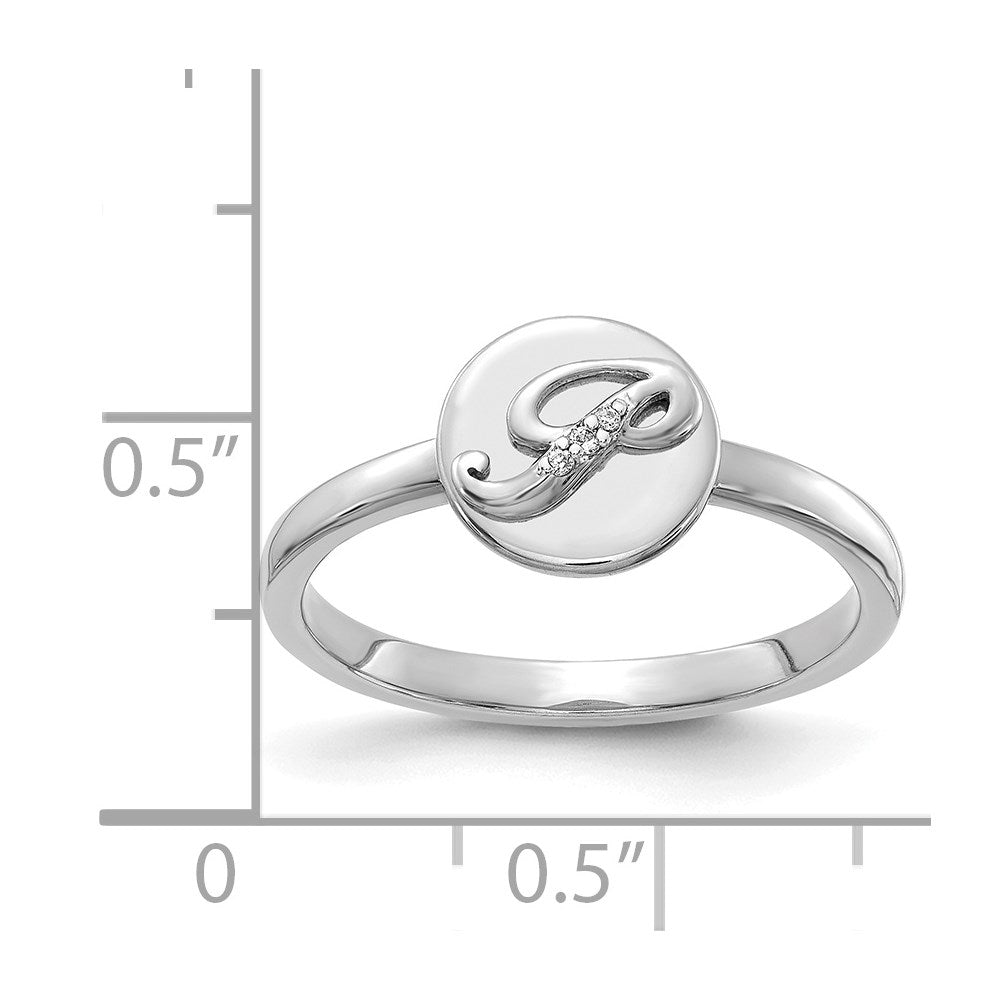 Ring mit Initiale „P“ aus 14 Karat Weißgold mit echten Diamanten
