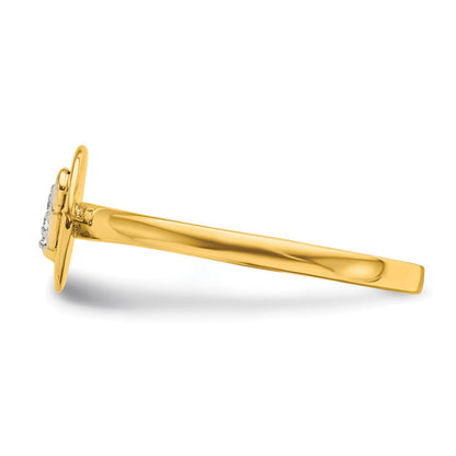 14K Gelbgold Ring mit natürlichem Diamant – Initiale „P“