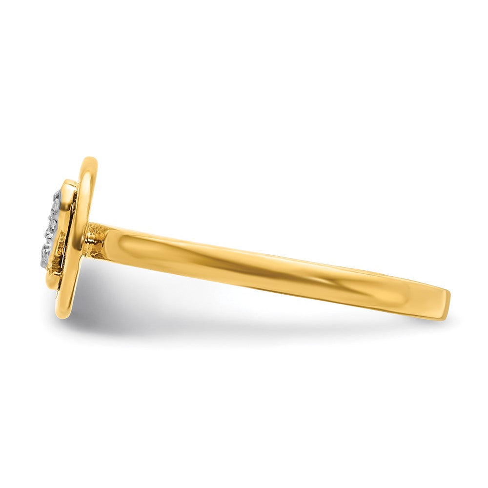 14K Gelbgold Ring mit Initiale „Q“ und natürlichen Diamanten