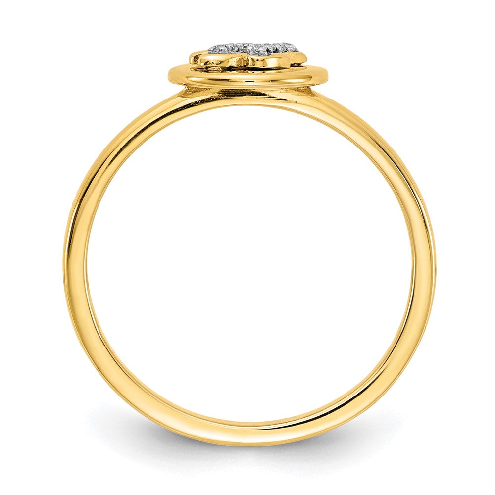 14K Gelbgold Ring mit natürlichem Diamant – Initiale „U“