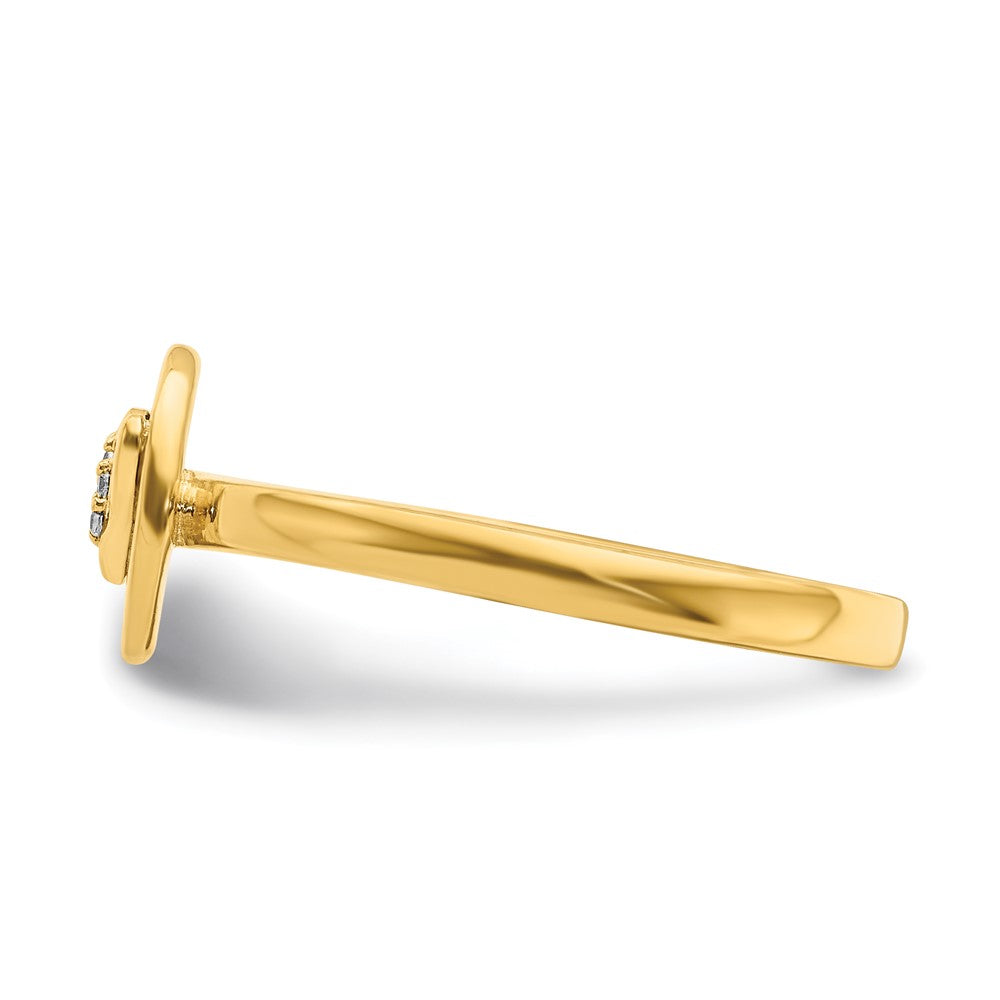 14K Gelbgold Ring mit natürlichem Diamant-Initial „W“