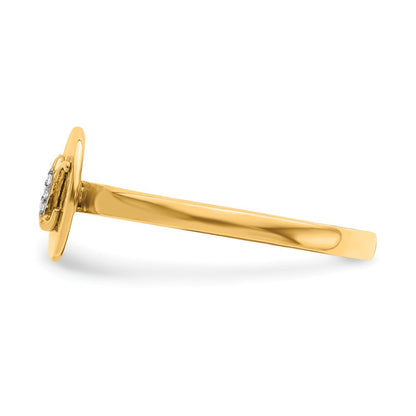 14K Gelbgold Ring mit natürlichem Diamant – Initiale „X“