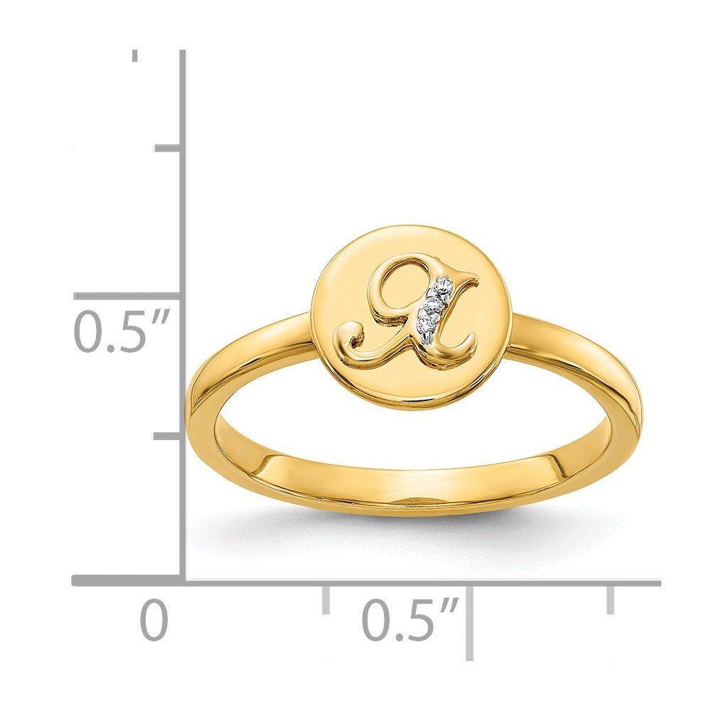 14K Gelbgold Ring mit natürlichem Diamant – Initiale „X“