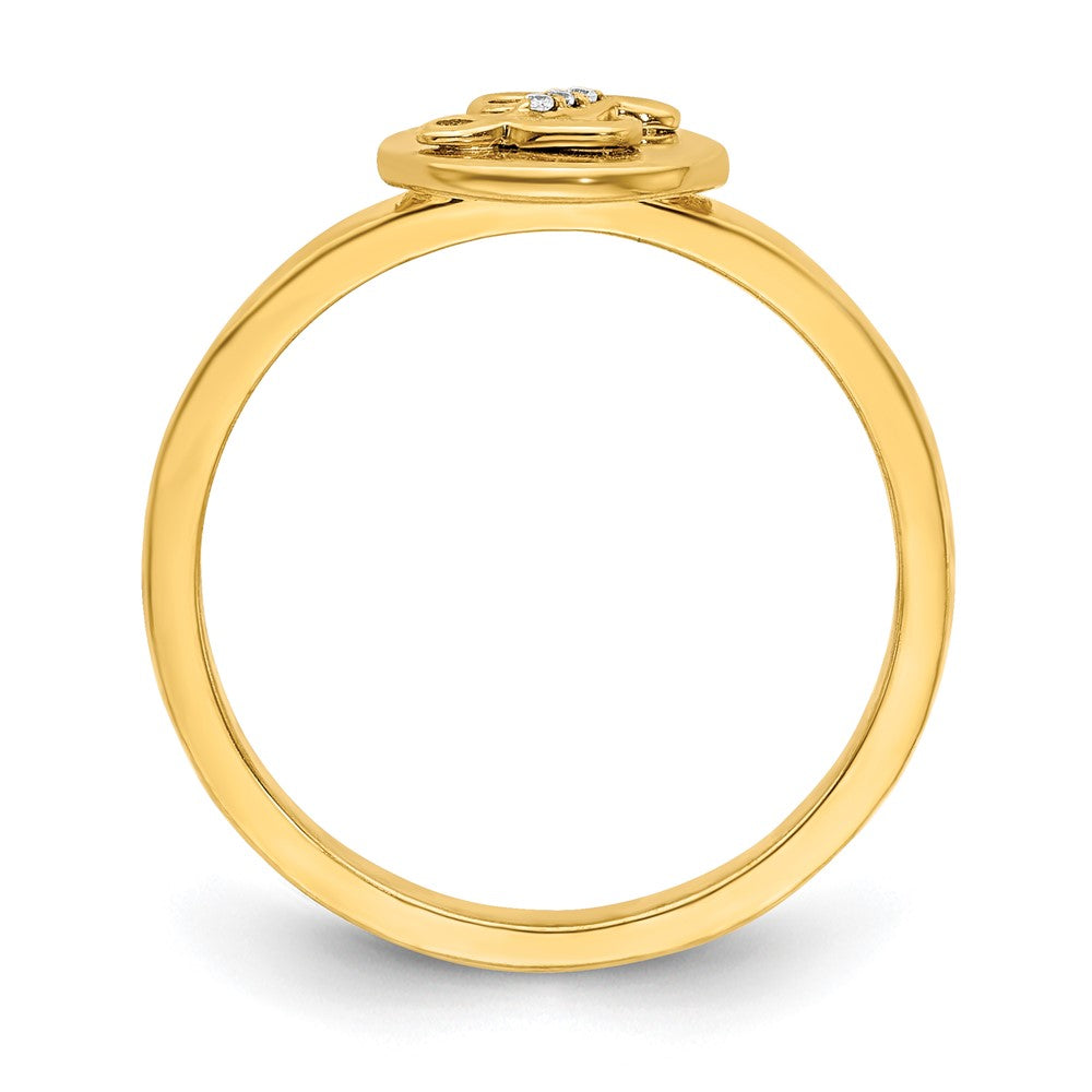 14K Gelbgold Ring mit echten Diamanten und Initiale „Z“