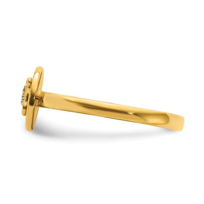 14K Gelbgold Ring mit echten Diamanten und Initiale „Z“