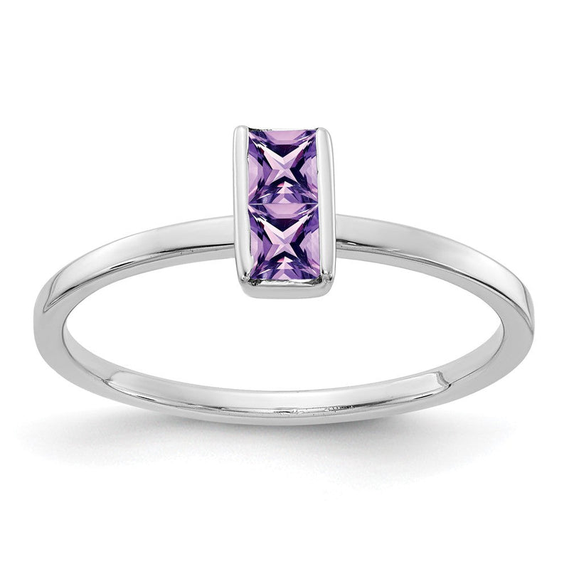 14K Weißgold Amethyst-Ring