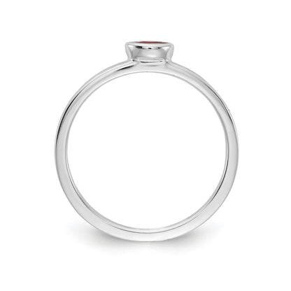 Massiv 14K Weißgold Zargenfassung-set Marquise Synthetisch Granat Ring