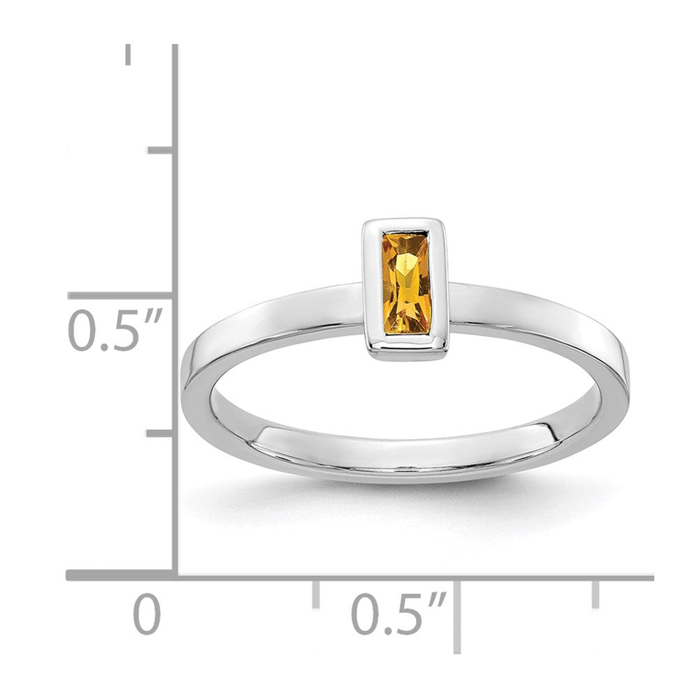 14K Weißgold Citrin Ring