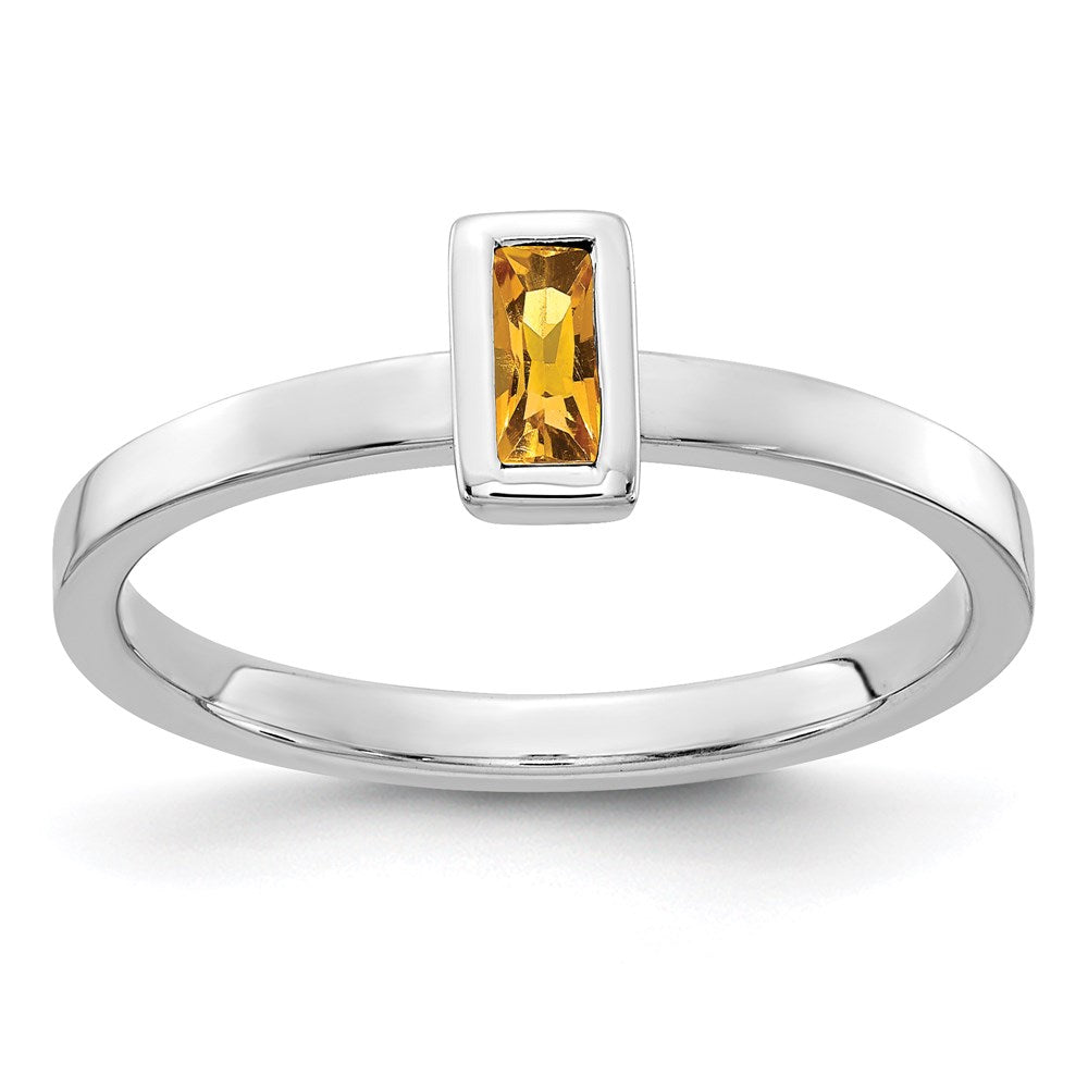 14K Weißgold Citrin Ring