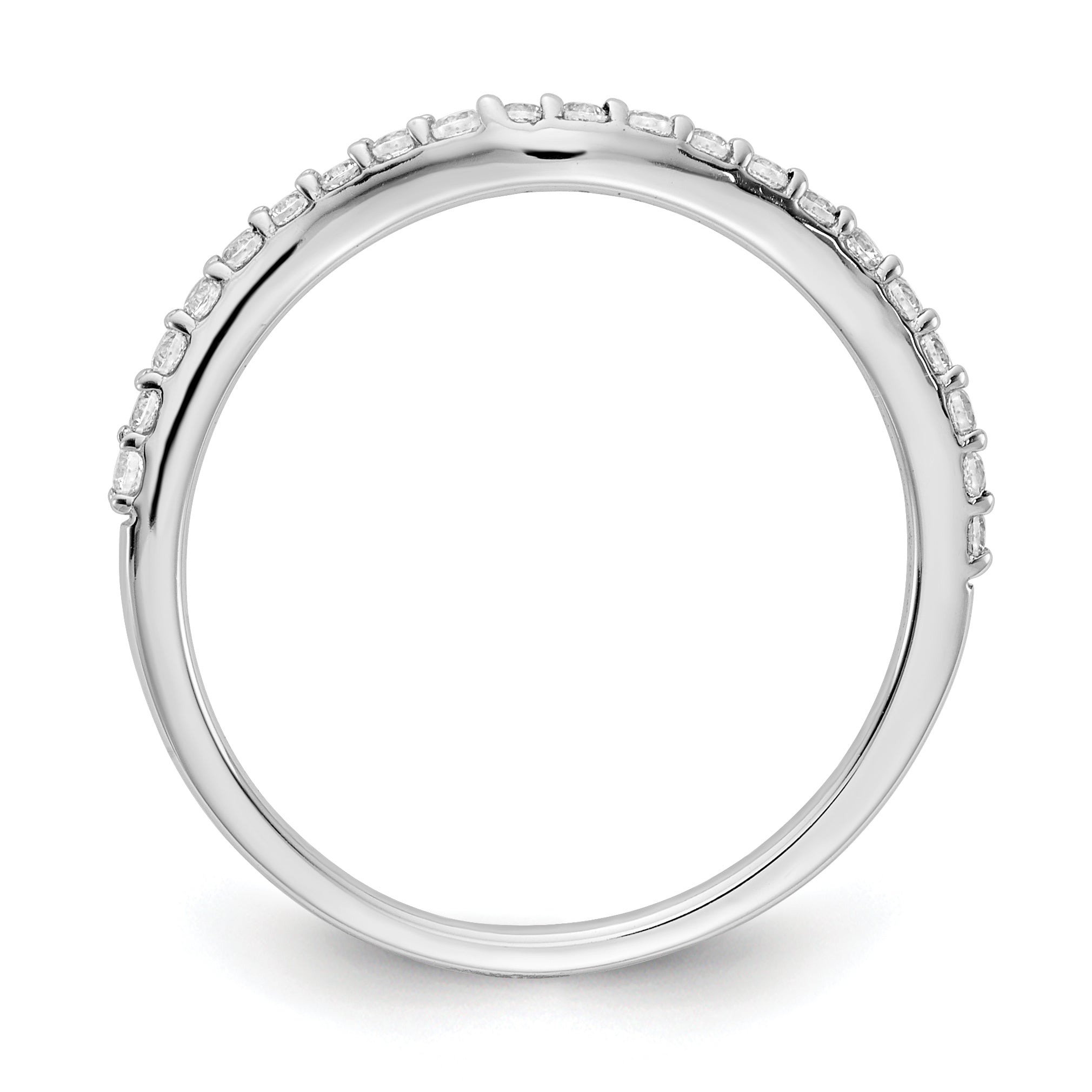 14K Weißgold Gebogen Diamant Ring