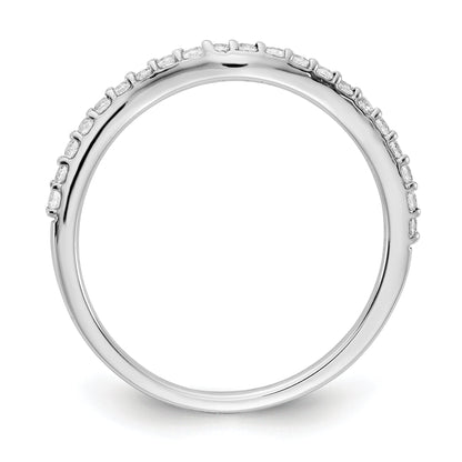 14K Weißgold Gebogen Diamant Ring
