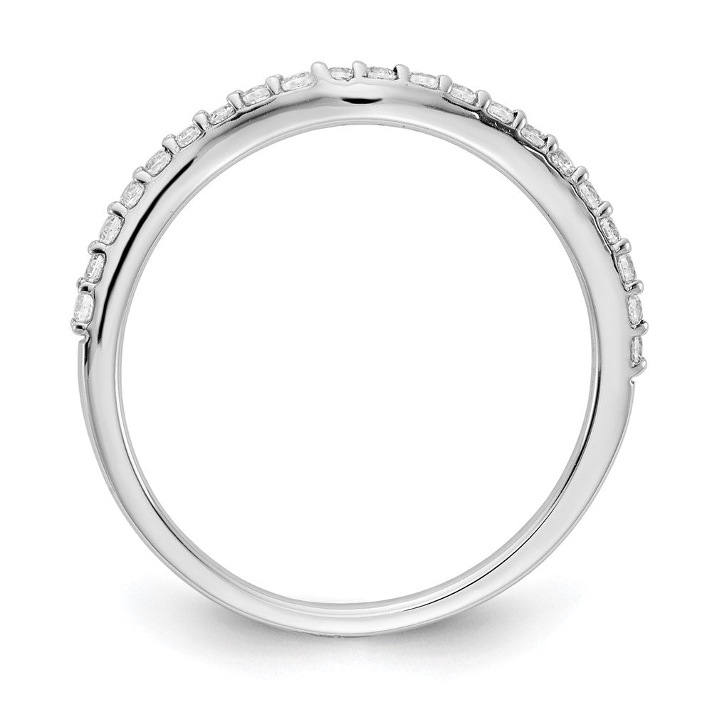 14K Weißgold Ring mit geschwungenem Design und natürlichen Diamanten