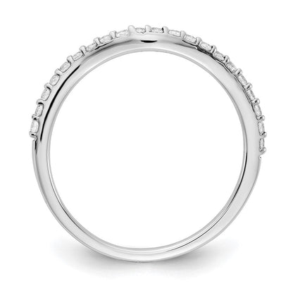14K Weißgold Ring mit geschwungenem Design und natürlichen Diamanten