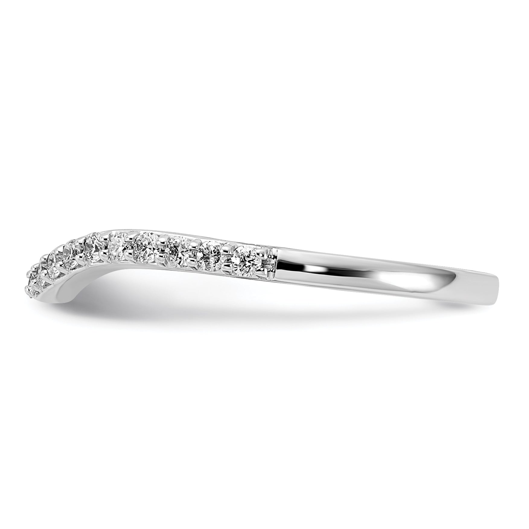 14K Weißgold Gebogen Diamant Ring