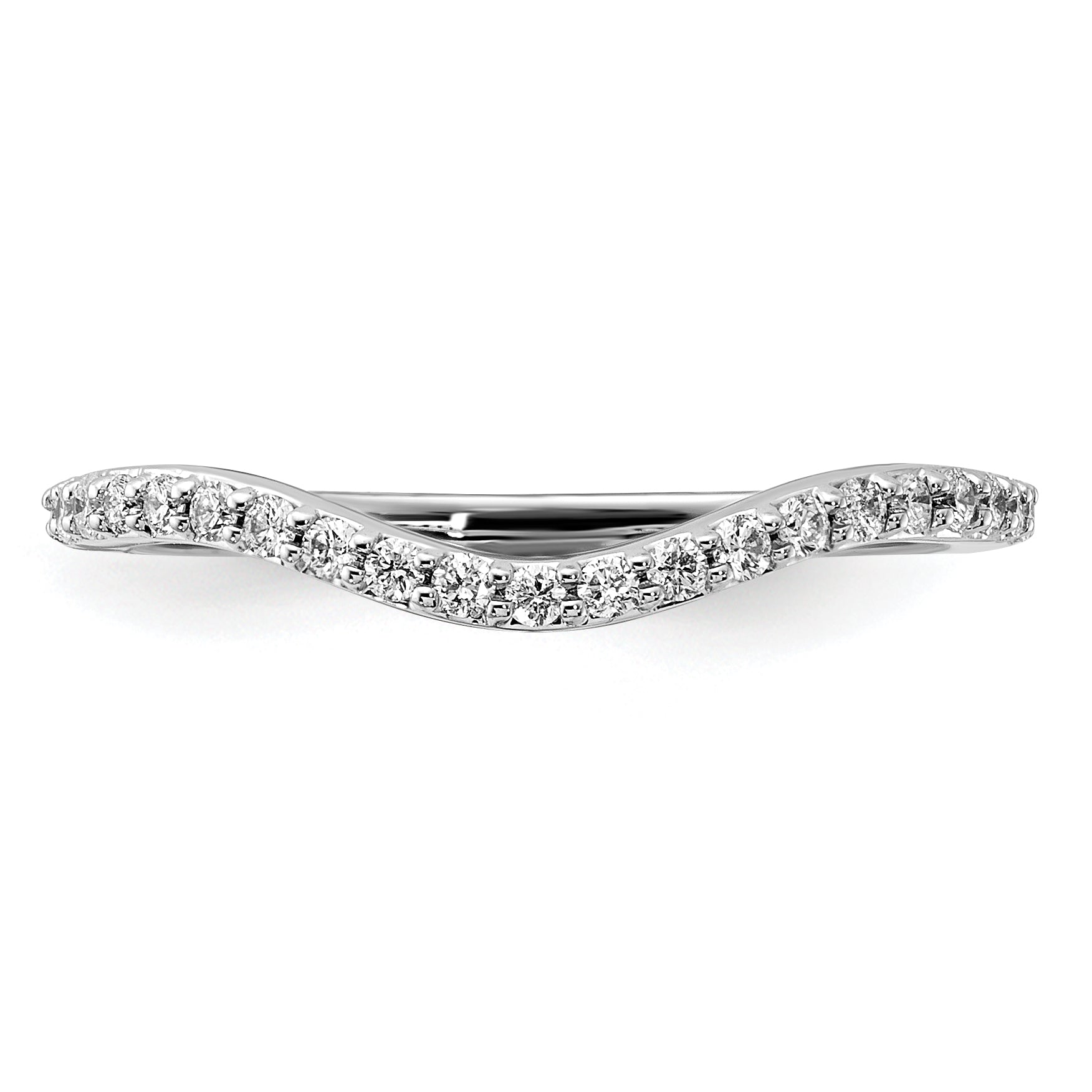 14K Weißgold Gebogen Diamant Ring