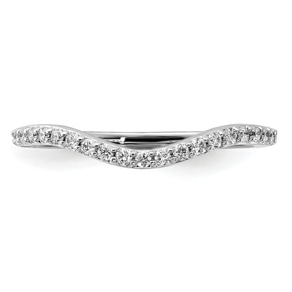 14K Weißgold Gebogen Diamant Ring