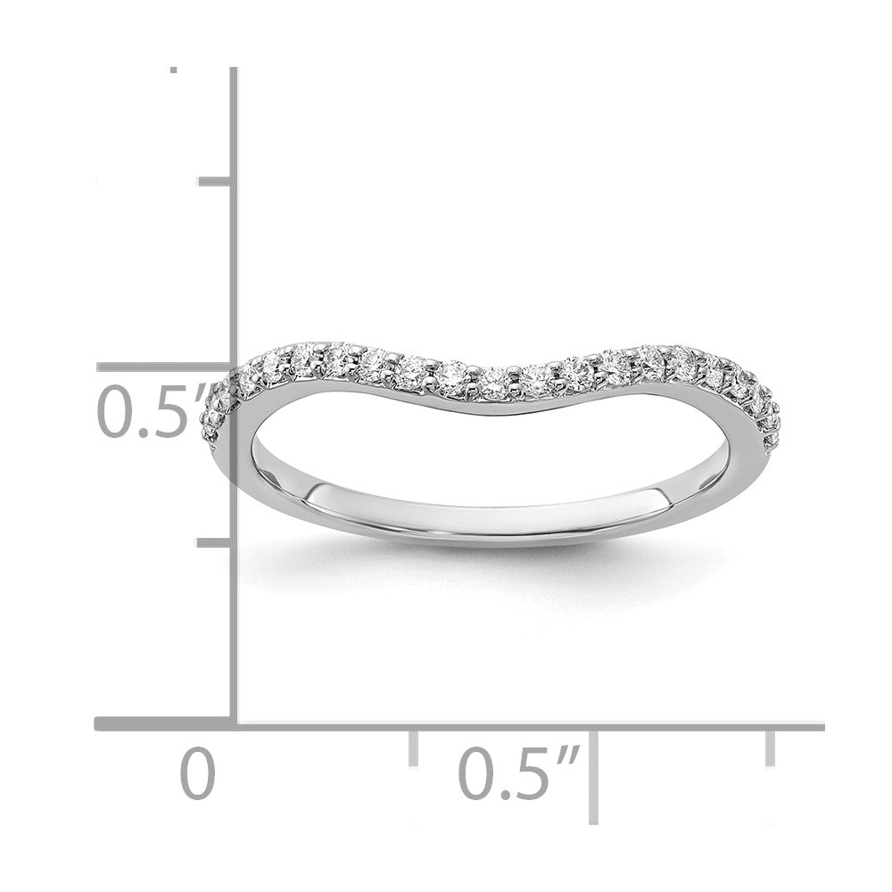 14K Weißgold Ring mit geschwungenem Design und natürlichen Diamanten