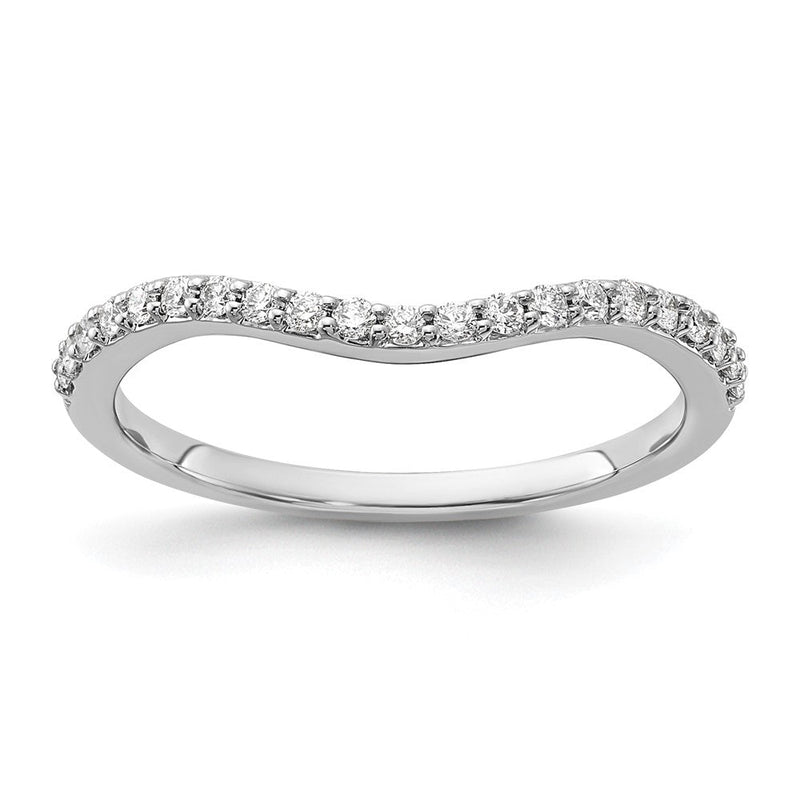 14K Weißgold Ring mit geschwungenem Design und natürlichen Diamanten