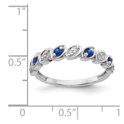 14K Weißgold Fantasie Diamant und Saphir Ring