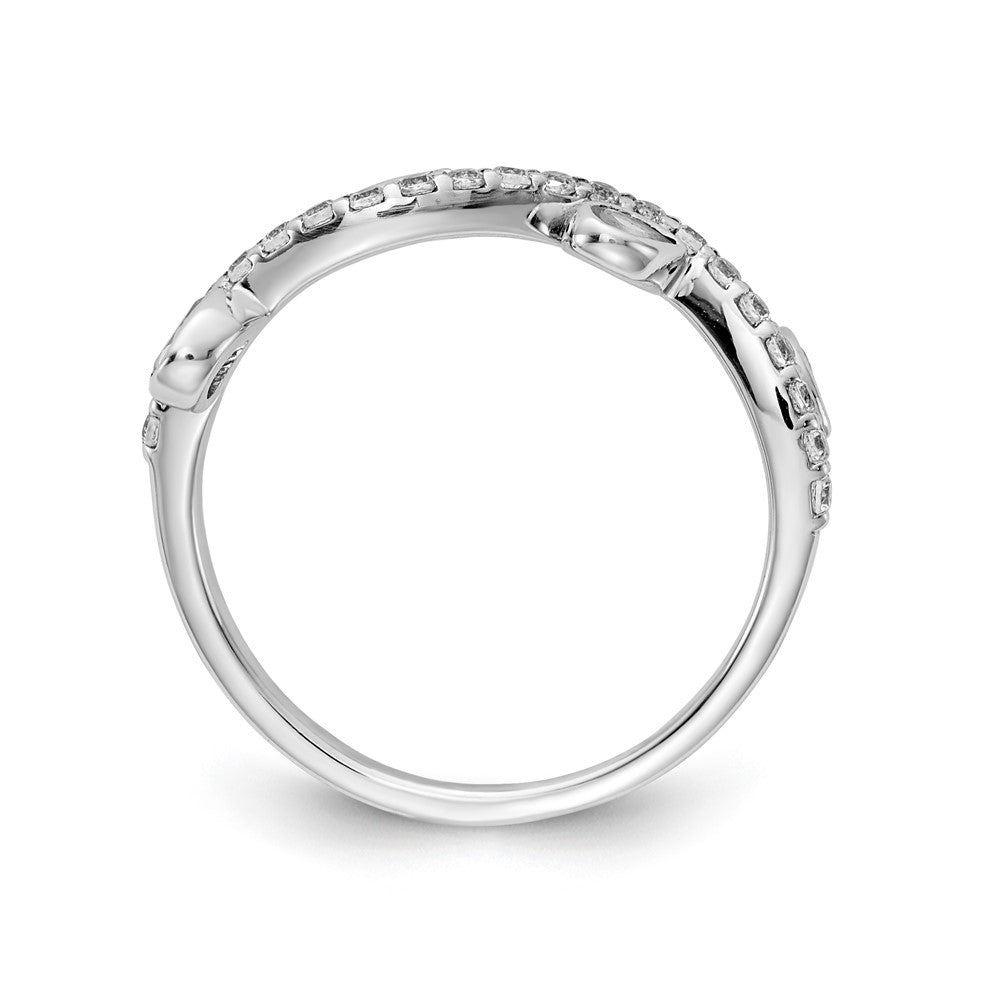 Ring aus 14K Weißgold mit natürlichem Diamant und tropfenförmigem Peridot, geschwungen