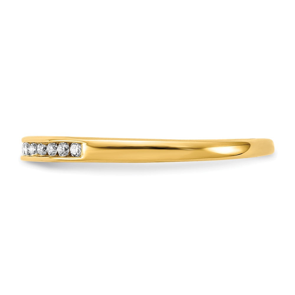 14K Gelbgold Ring mit 0,10 ct. im Kanal gefassten, im Labor gezüchteten Diamanten VS/SI+ G+