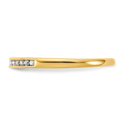 14K Gelbgold Ring mit 0,10 ct. im Kanal gefassten, im Labor gezüchteten Diamanten VS/SI+ G+