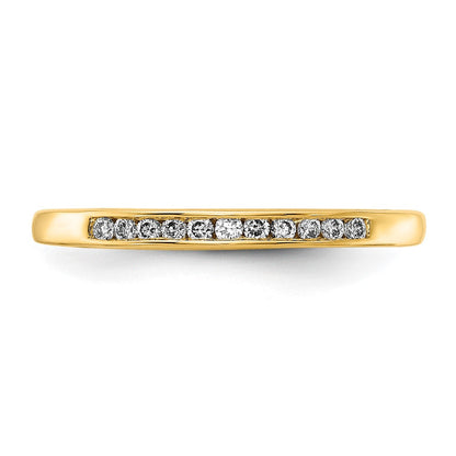 14K Gelbgold Ring mit 0,10 ct. im Kanal gefassten, im Labor gezüchteten Diamanten VS/SI+ G+