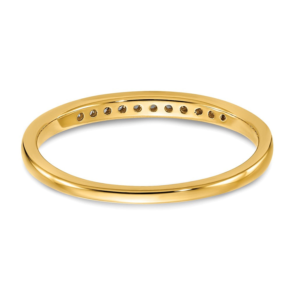 14K Gelbgold Ring mit 0,10 ct. im Kanal gefassten, im Labor gezüchteten Diamanten VS/SI+ G+