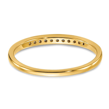 14K Gelbgold Ring mit 0,10 ct. im Kanal gefassten, im Labor gezüchteten Diamanten VS/SI+ G+