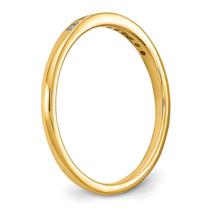 14K Gelbgold Ring mit 0,10 ct. im Kanal gefassten, im Labor gezüchteten Diamanten VS/SI+ G+