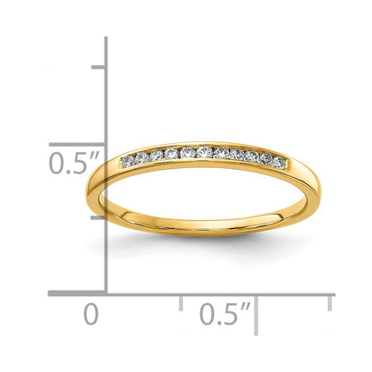 14K Gelbgold Ring mit 0,10 ct. im Kanal gefassten, im Labor gezüchteten Diamanten VS/SI+ G+
