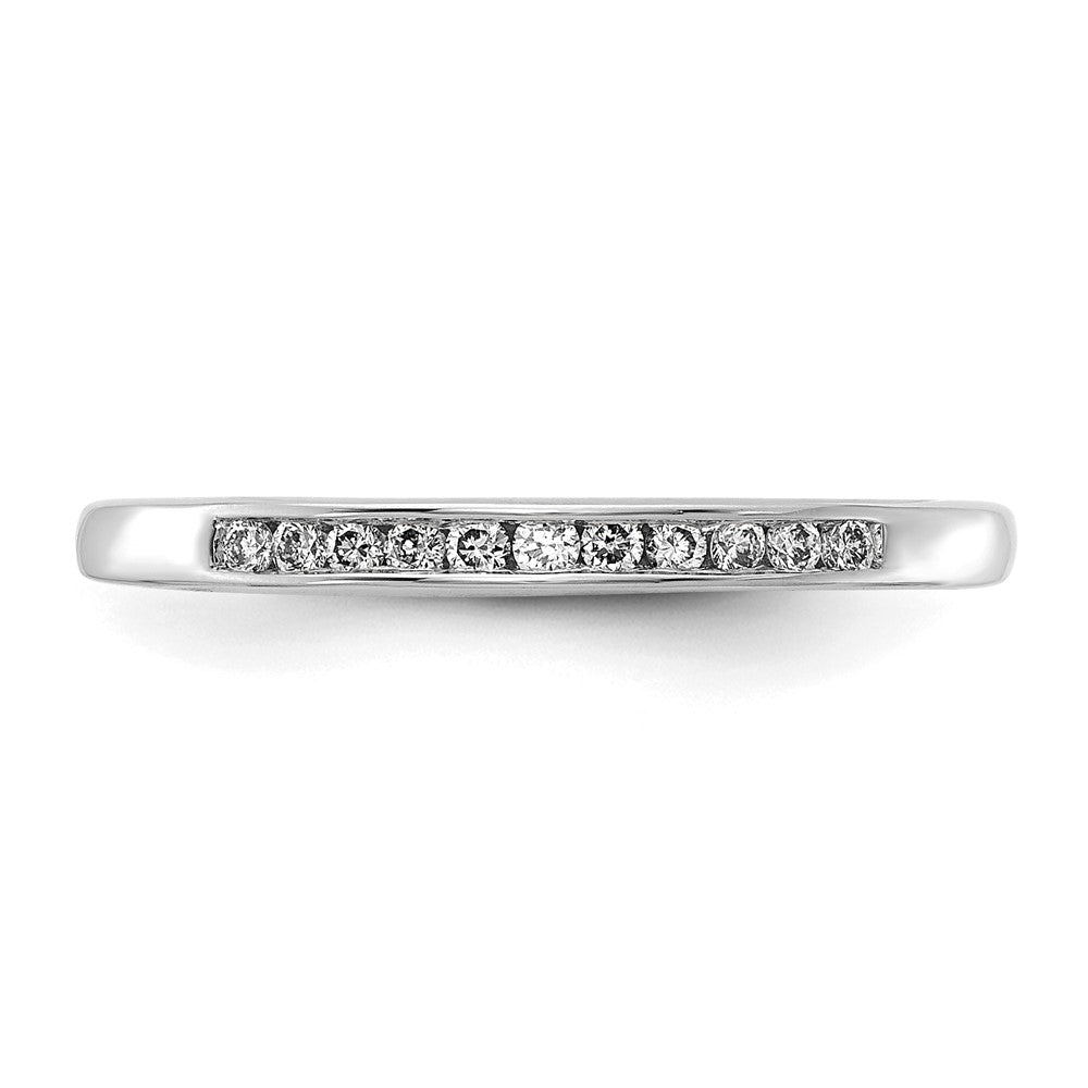 14K Weißgold Ring mit 0,10 ct. im Kanalfassung, im Labor gezüchteten Diamanten VS/SI+ G+