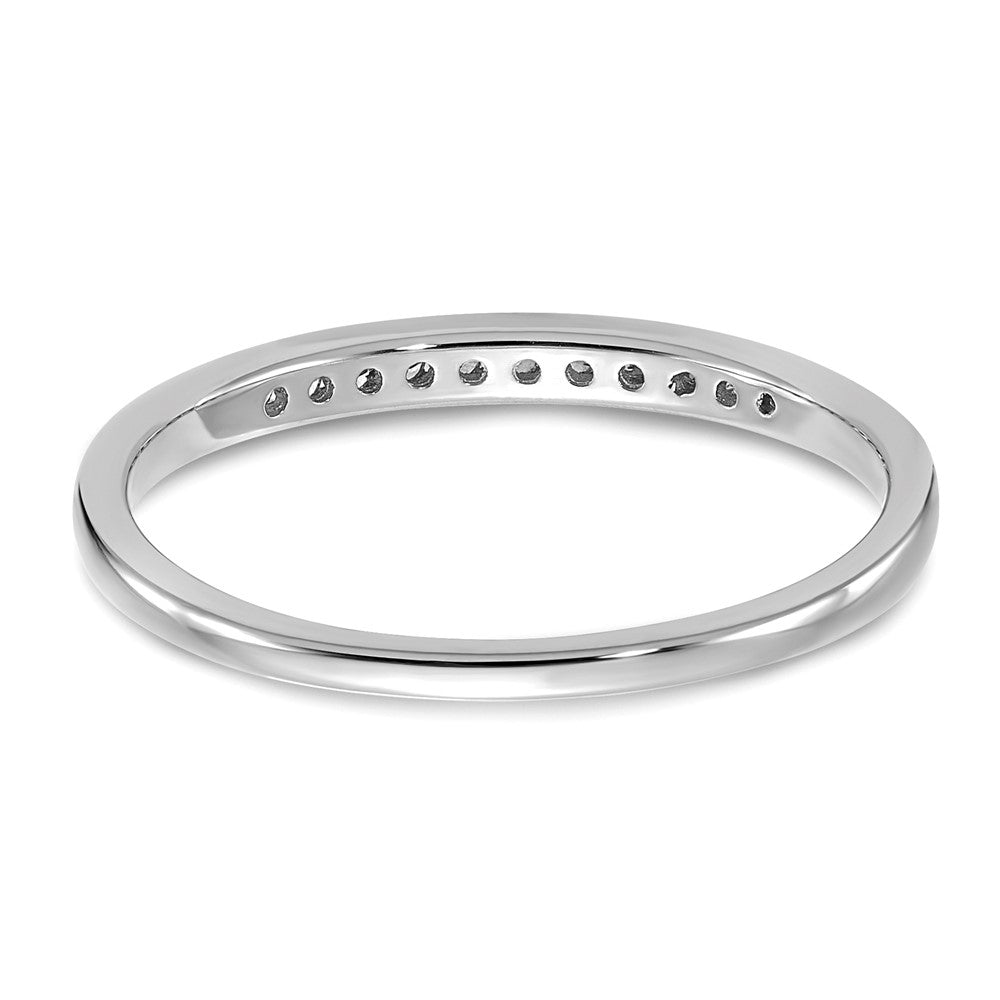 14K Weißgold Ring mit 0,10 ct. im Kanalfassung, im Labor gezüchteten Diamanten VS/SI+ G+