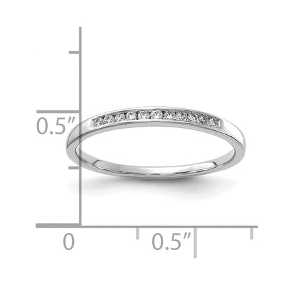 14K Weißgold Ring mit 0,10 ct. im Kanalfassung, im Labor gezüchteten Diamanten VS/SI+ G+