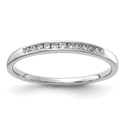 14K Weißgold Ring mit 0,10 ct. im Kanalfassung, im Labor gezüchteten Diamanten VS/SI+ G+