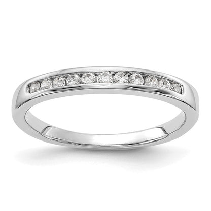 14K Weißgold Ring mit 0,2 ct. im Kanal gefassten, im Labor gezüchteten Diamanten VS/SI+ G+