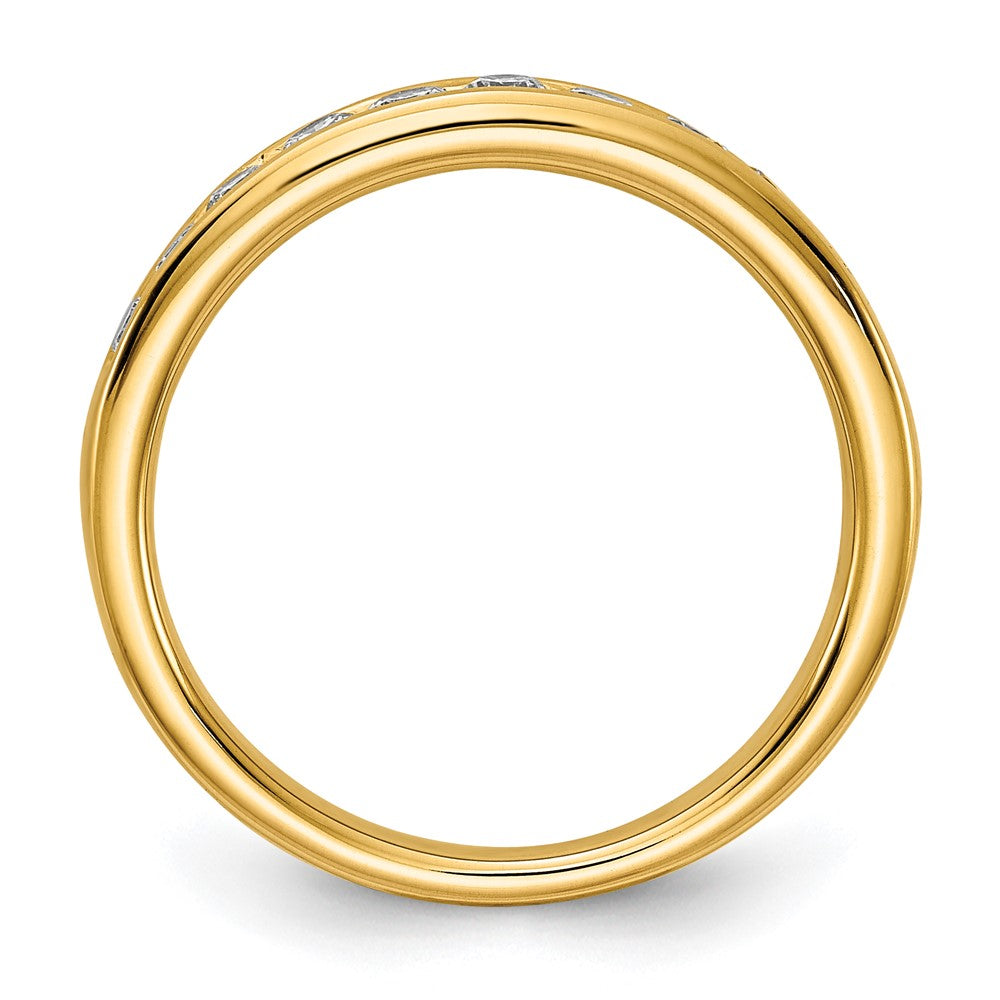 14K Gelbgold Ring mit 0,5 ct. im Kanalfassung, laborgezüchteten Diamanten, VS/SI+ G+