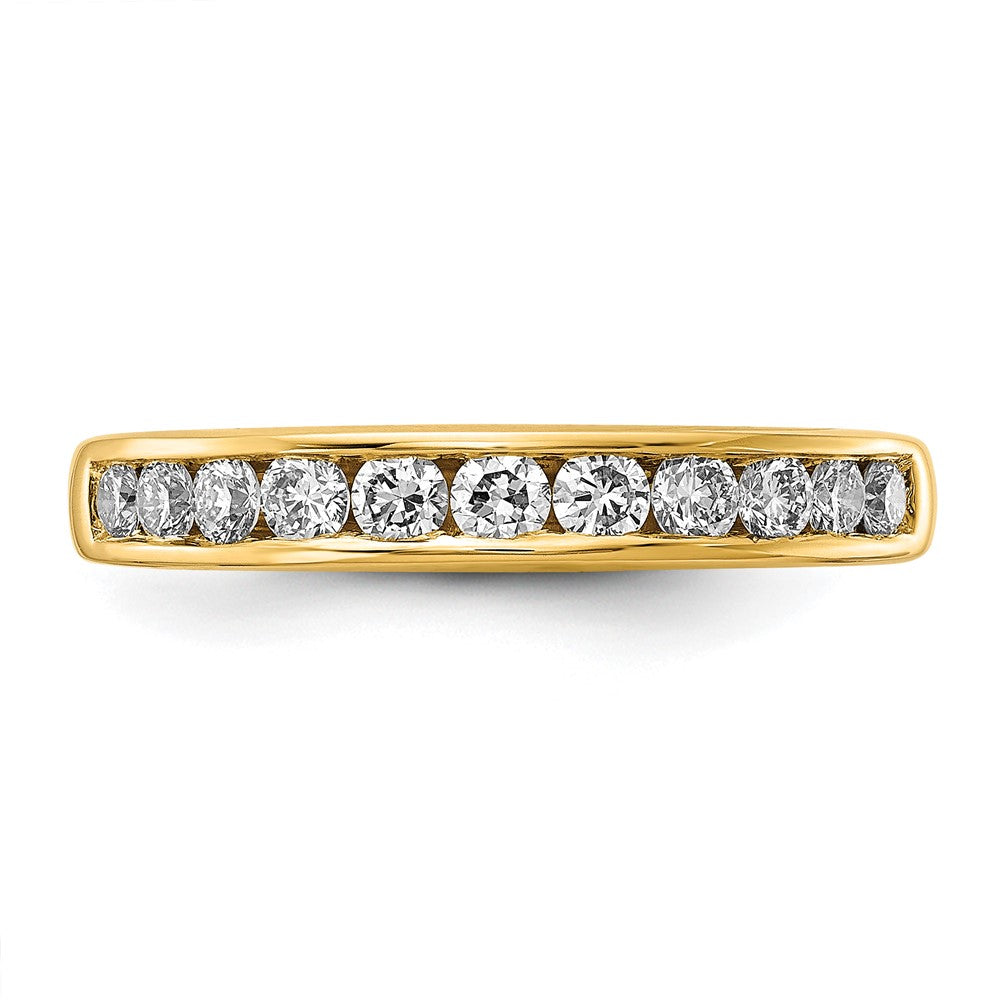 14K Gelbgold Ring mit 0,5 ct. im Kanalfassung, laborgezüchteten Diamanten, VS/SI+ G+