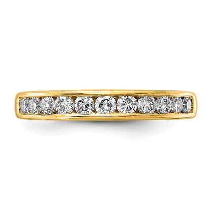 14K Gelbgold Ring mit 0,5 ct. im Kanalfassung, laborgezüchteten Diamanten, VS/SI+ G+