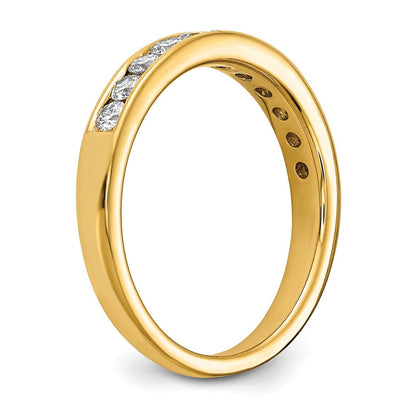 14K Gelbgold Ring mit 0,5 ct. im Kanalfassung, laborgezüchteten Diamanten, VS/SI+ G+