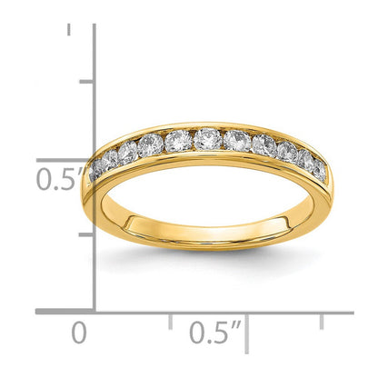 14K Gelbgold Ring mit 0,5 ct. im Kanalfassung, laborgezüchteten Diamanten, VS/SI+ G+