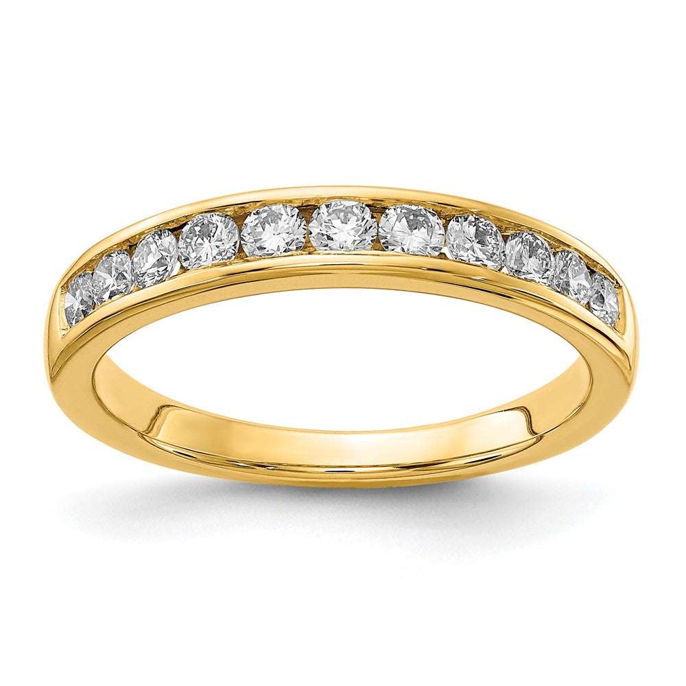 14K Gelbgold Ring mit 0,5 ct. im Kanalfassung, laborgezüchteten Diamanten, VS/SI+ G+