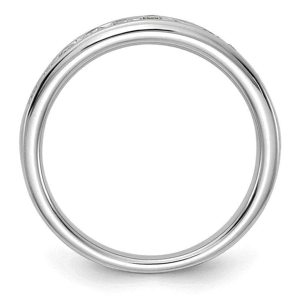 14K Weißgold Ring mit 0,5 ct. im Kanal gefasste Labor gezüchtete Diamanten VS/SI+ G+