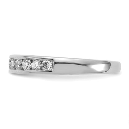 14K Weißgold Ring mit 0,5 ct. im Kanal gefasste Labor gezüchtete Diamanten VS/SI+ G+